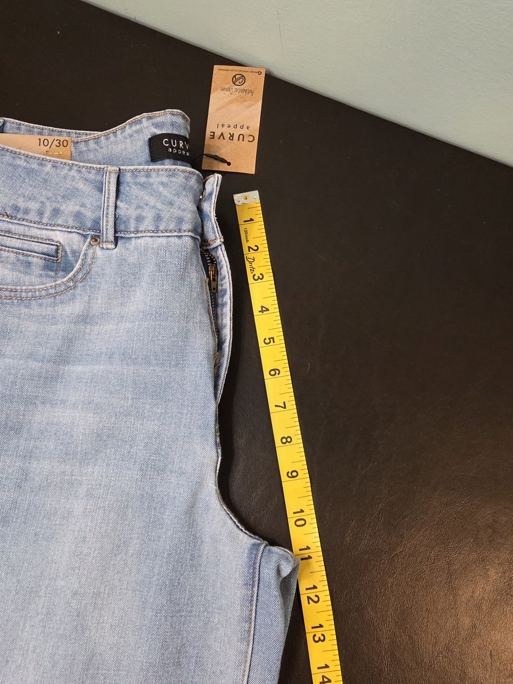 Curve Appeal High-Rise Wide Leg Jeans NWT Size 10/30 Light Wash Stretch - Picture 9 of 12